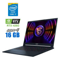 Ігровий ноутбук MSI Stealth 14 Studio A14VF / 14" (1920x1080) IPS / Intel Core i7-13620H (10 (16) ядер по 3.6 - 4.9 GHz) / 16 GB DDR4 / 1000 GB SSD / nVidia GeForce RTX 4060, 8 GB GDDR6, 192-bit / WebCam б/в