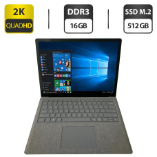 Ультрабук Microsoft Surface Laptop 2 / 13.5" (2256x1504) IPS Touch / Intel Core i7-8650U (4 (8) ядра по 1.9 - 4.2 GHz) / 16 GB DDR3 / 512 GB SSD M.2 / Intel HD Graphics 620 / WebCam б/в