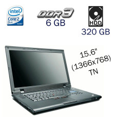 Ноутбук Б класс Lenovo ThinkPad SL510 / 15.6" TN / Intel Core 2 Duo T4500 (2 ядра по 2.3 GHz) / 6 GB DDR3 / 320 GB HDD / HD Graphics / WebCam б/в