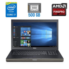 Робоча станція Б-класс Dell Precision M6800 / 17.3" IPS / Core i7-4800MQ (4(8) ядра по 2.7-3.7 GHz) / 16GB DDR3 / 500GB SSD / FirePro M6100, 2GB GDDR5, 128-bit / DVD-RW / HDMI / DisplayPort б/в