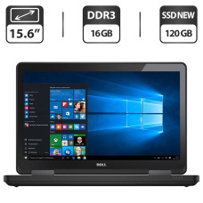 Ноутбук Dell Latitude E5540 / 15.6" (1366x768) TN / Intel Core i5-4200U (2 (4) ядра по 1.6 - 2.6 GHz) / 16 GB DDR3 / 120 GB SSD NEW / Intel HD Graphics 4400 / DVD-ROM / VGA б/в