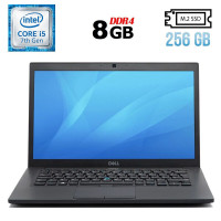 Ноутбук Б-класс Dell Latitude 7490 / 14" TN / Core i5-7300U (2(4) ядра по 2.6-3.5 GHz) / 8GB DDR4 / 256GB SSD M.2 / UHD Graphics 620 / WebCam / USB 3.1 / HDMI б/в