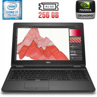 Робоча станція Dell Precision 3520 / 15.6" IPS / Intel Core i7-7820HQ (4(8) ядра по 2.9-3.9GHz) / 16GB DDR4 / 256GB SSD M.2 / nVidia Quadro M620, 2GB GDDR5, 128bit / WebCam / HDMI б/в