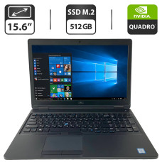 Мобільна робоча станція Б-клас Dell Precision 3530 / 15.6" (1366x768) TN / Intel Core i7-8750H (6 (12) ядер по 2.2 - 4.1 GHz) / 16 GB DDR4 / 512 GB SSD M.2 / nVidia Quadro P600, 4 GB GDDR5, 128-bit / WebCam б/в