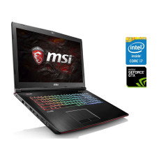 Ігровий ноутбук MSI GE72VR 7RF Apache Pro / 17.3" (1920x1080) TN / Intel Core i7-7700HQ (4 (8) ядра по 2.8 - 3.8 GHz) / 16 GB DDR4 / 128 GB SSD M.2 + 1000 GB HDD / nVidia GeForce GTX 1060, 3 GB GDDR5, 192-bit / WebCam б/в