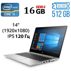 Ноутбук HP EliteBook 840 G5 / 14" (1920x1080) IPS / Intel Core i5-8250U (4 (8) ядра по 1.6 - 3.4 GHz) / 16 GB DDR4 / 512 GB SSD / WebCam / USB 3.0 / HDMI б/в