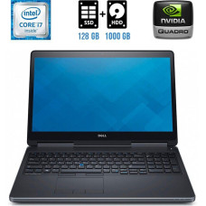 Робоча станція Б-клас Dell Precision 7510 / 15.6" TN / Core i7-6920HQ (4 (8) ядра по 2.9 - 3.8 GHz) / 24GB DDR4 / 128GB SSD + 1000GB HDD / Quadro M2000M, 4GB/ WebCam б/в