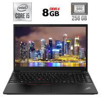 Ноутбук Б-клас Lenovo ThinkPad E15 / 15.6" (1920x1080) IPS / Intel Core i5-10210U (4 (8) ядра по 1.6 - 4.2 GHz) / 8 GB DDR4 / 256 GB SSD / Intel UHD Graphics / WebCam / USB 3.1 / HDMI б/в