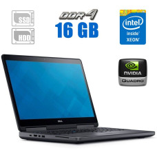 Робоча станція Dell Precision 7510 / 15.6" IPS / Intel Xeon E3-1505M v5 (4 (8) ядра по 2.8-3.7GHz) / 16GB DDR4 / 512GB SSD + 500GB HDD / Quadro M2000M, 4GB GDDR5, 128-bit / WebCam б/в