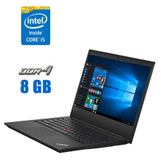 Ультрабук Lenovo ThinkPad E490 / 14" (1920x1080) IPS / Intel Core i5-8250U (4 (8) ядра по 1.6 - 3.4 GHz) / 8 GB DDR4 / 240 GB SSD / Intel UHD Graphics 620 / WebCam б/в