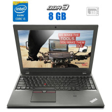 Ноутбук Lenovo ThinkPad T550 / 15.6" TN / Core i5-5200U (2(4) ядра по 2.2-2.7GHz) / 8GB DDR3 / 120GB SSD / HD Graphics 5500 / WebCam б/в
