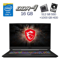 Ігровий ноутбук Б-клас MSI GL75 Leopard / 17.3" (1920x1080) IPS / Intel Core i7-10750H (6 (12) ядер по 2.6 - 5.0 GHz) / 16 GB DDR4 / 512 GB SSD+1000 GB HDD / nVidia GeForce RTX 2070, 8 GB GDDR6, 256-bit / WebCam / Windows 10 б/в