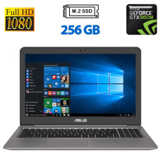 Ігровий ноутбук Б-клас Asus ZenBook UX510UW / 15.6" IPS / Core i7-7500U (2(4) ядра по 2.7-3.5GHz) / 16GB DDR4 / 256GB SSD M.2 / GeForce GTX 960M, 4GB GDDR5, 128-bit / WebCam / HDMI / АКБ NEW б/в