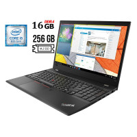 Ноутбук Lenovo ThinkPad T580 / 15.6" (1920x1080) IPS Touch / Intel Core i5-8350U (4 (8) ядра по 1.7 - 3.6 GHz) / 16 GB DDR4 / 256 GB SSD M.2 / Intel UHD Graphics 620 / WebCam / Fingerprint / USB 3.1 / HDMI / Два АКБ б/в