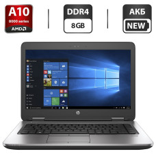 Ноутбук Б-клас HP ProBook 645 G3 / 14" (1366x768) TN / AMD A10-8730B (4 ядра по 2.4 - 3.3 GHz) / 8 GB DDR4 / 128 GB SSD / AMD Radeon R5 Graphics / WebCam / DVD-ROM / АКБ NEW / Windows 10 Pro б/в