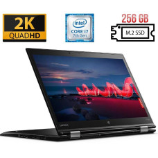 Ноутбук-трансформер Б-клас Lenovo ThinkPad X1 Yoga (2nd Gen) / 14" IPS Touch / Core i7-7600U (2(4) ядра по 2.8-3.9GHz) / 16GB DDR3 / 256GB SSD M.2 NEW / HD Graphics 620 / WebCam б/в