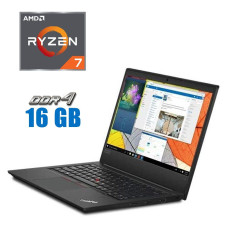 Ноутбук Б-клас Lenovo ThinkPad E495 / 14" (1920х1080) IPS / AMD Ryzen 7 3700U (4 (8) ядра по 2.3 - 4.0 GHz) / 16 GB DDR4 / 512 GB SSD / AMD Radeon RX Vega 10 Graphics / WebCam / Windows 10 б/в