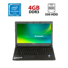 Ноутбук Lenovo IdeaPad B50-30 / 15.6" (1366x768) TN / Intel Celeron N2840 (2 ядра по 2.16 - 2.58 GHz) / 4 GB DDR3 / 500 GB HDD / Intel HD Graphics / WebCam б/в