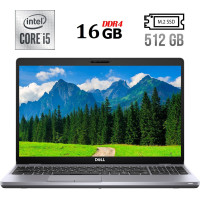 Ноутбук Б-класс Dell Latitude 5510 / 15.6" IPS / Intel Core i5-10210U (4(8) ядра по 1.6-4.2 GHz) / 16GB DDR4 / 512GB SSD M.2 / UHD Graphics / WebCam / USB 3.2 / HDMI / Win 10 б/в