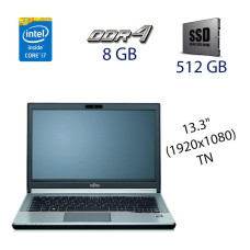 Ультрабук Fujitsu LifeBook E736 / 13.3" (1920x1080) TN / Intel Core i7-6500U (2 (4) ядра по 2.5 - 3.1 GHz) / 8 GB DDR4 / 512 GB SSD / WebCam / USB 3.0 б/в
