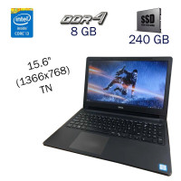 Ноутбук Dell Vostro 15-3568 / 15.6" TN / Intel Core i3-6006U (2(4) ядра по 2 GHz) / 8GB DDR4 / 240GB SSD / HD Graphics 520 / WebCam / Win 10 PRO Lic б/в