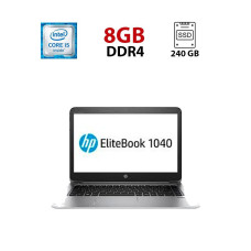 Ноутбук HP EliteBook Folio 1040 G3 / 14" (1920x1080) IPS / Intel Core i5-6200U (2 (4) ядра по 2.3 - 2.8 GHz) / 8 GB DDR4 / 240 GB SSD / Intel HD Graphics 520 / WebCam / HDMI б/в