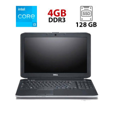 Ноутбук Dell Latitude E5520 / 15.6" (1366x768) TN / Intel Core i3-2350M (2 (4) ядра по 2.3 GHz) / 4 GB DDR3 / 128 GB SSD / Intel HD Graphics 3000 / WebCam б/в