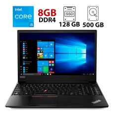 Ноутбук Б-клас Lenovo ThinkPad E580 / 15.6" (1920x1080) IPS / Intel Core i5-8250U (4 (8) ядра по 1.6 - 3.4 GHz) / 8 GB DDR4 / 128 GB SSD + 500 HDD / Intel UHD Graphics 620 / WebCam / HDMI / USB 3.0 б/в