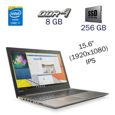 Ігровий ноутбук Б класс Lenovo 520 / 15.6" IPS / Core i7-8550U (4 (8) ядра по 1.8-4 GHz) / 8GB DDR4 / 256GB SSD / GeForce MX150, 4GB GDDR5, 64-bit / WebCam / DVD-ROM / Fingerprint б/в