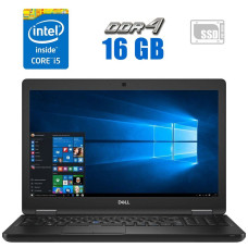 Ультрабук Dell Latitude 5590 / 15.6" (1920x1080) IPS / Intel Core i5-8350U (4 (8) ядра по 1.7 - 3.6 GHz) / 16 GB DDR4 / 240 GB SSD / Intel UHD Graphics 620 / WebCam / USB 3.1 / HDMI б/в