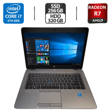 Ноутбук Б-клас HP EliteBook 840 G2 / 14" (1920x1080) TN / Intel Core i7-5600U (2 (4) ядра по 2.6 - 3.2 GHz) / 16 GB DDR3 / 256 GB SSD M.2 + 320 GB HDD / AMD Radeon R7 M260X, 1 GB GDDR5, 128-bit / WebCam / VGA / Windows 10 Pro б/в
