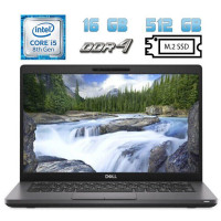 Ультрабук Б-клас Dell Latitude 5400 / 14" (1920x1080) IPS / Intel Core i5-8265U (4 (8) ядра по 1.6 - 3.9 GHz) / 16 GB DDR4 / 512 GB SSD / Intel UHD Graphics 620 / WebCam / Windows 10 б/в