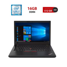 Ультрабук Б-клас Lenovo ThinkPad T480 / 14" (1920x1080) IPS / Intel Core i7-8550U (4 (8) ядра по 1.8 - 4.0 GHz) / 16 GB DDR4 / 512 GB SSD / Intel UHD Graphics 620 / WebCam б/в