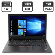 Ультрабук Lenovo ThinkPad L480 / 14" TN / Core i3-8130U (2(4) ядра по 2.2-3.4 GHz) / 8GB DDR4 / 256GB SSD / UHD Graphics 620 / WebCam / HDMI б/в