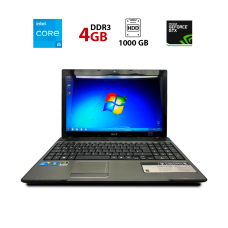 Ноутбук Acer Aspire 5741G / 15.6" (1366x768) TN / Intel Core i5-430M (2 (4) ядра по 2.26 - 2.53 GHz) / 4 GB DDR3 / 750 GB HDD / nVidia GeForce GT320M, 1 GB DDR3, 64-bit / WebCam б/в