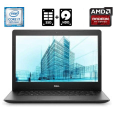 Ноутбук Б-клас Dell Latitude 3490 / 14" TN / Core i7-8550U (4(8) ядра по 1.8-4 GHz) / 8 GB DDR4 / 128GB SSD M.2 + 500GB HDD / AMD Radeon R7 M460, 2 GB DDR3, 64bit / WebCam / Win 10 б/в