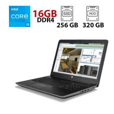 Ноутбук HP ZBook 15 G4 / 15.6" (1920x1080) TN / Intel Core i5-7440HQ (4 ядра по 2.8 - 3.8 GHz) / 16 GB DDR4 / 256 GB SSD + 320 GB HDD / Intel HD Graphics 630 / WebCam б/в
