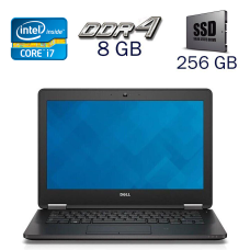 Нетбук Dell Latitude E7270 / 12.5" (1366x768) TN / Intel Core i7-6600U (2 (4) ядра по 2.6 - 3.4 GHz) / 8 GB DDR4 / 256 GB SSD / Intel HD Graphics 520 / WebCam / Windows 10 б/в