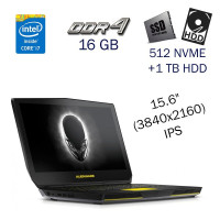 Ігровий ноутбук Dell Alienware 15 R2 / 15.6" IPS / Core i7-6700HQ (4(8) ядра по 2.6-3.5 GHz) / 16GB DDR4 / 512GB SSD NVME+1 TB HDD / Alienware GTX 980M, 4GB GDDR5, 256-bit / WebCam / Win10 PRO Lic б/в