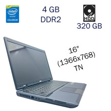 Ноутбук MSI CX600 / 16" TN / Intel Celeron T3100 (2 ядра по 1.9GHz) / 4GB DDR2 / 320GB HDD / ATI Mobility Radeon HD 4300 512MB / WebCam / АКБ не тримає б/в