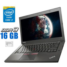 Ноутбук Lenovo ThinkPad T450 / 14" TN / Core i7-5600U (2(4) ядра по 2.6-3.2 GHz) / 16GB DDR3 / 240GB SSD / HD Graphics 5500 / WebCam / miniDP б/в