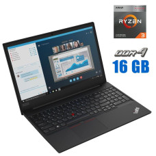 Ноутбук Б-клас Lenovo ThinkPad E595 / 15.6" (1920x1080) IPS / AMD Ryzen 3 3200U (2 (4) ядра по 2.6 - 3.5 GHz) / 16 GB DDR4 / 256 GB SSD + 500 GB HDD / AMD Radeon Vega 3 Graphics / WebCam б/в