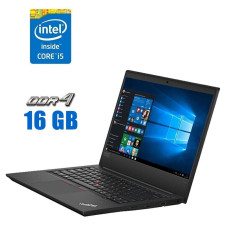 Ультрабук Lenovo ThinkPad E490 / 14" (1920x1080) IPS / Intel Core i5-8250U (4 (8) ядра по 1.6 - 3.4 GHz) / 16 GB DDR4 / 480 GB SSD / Intel UHD Graphics 620 / WebCam б/в