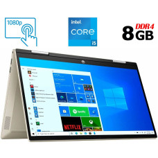 Ноутбук-трансформер Б-клас HP Pavilion x360 Convertible 14m-dy0033dx / 14" (1920x1080) IPS Touch / Intel Core i5-1135G7 (4 (8) ядра по 2.4 - 4.2 GHz) / 8 GB DDR4 / 256 GB SSD M.2 / Intel Iris Xe Graphics / WebCam / Fingerprint / HDMI б/в