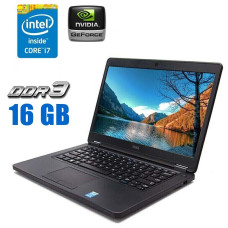Ноутбук Б-клас Dell Latitude E5450 / 14" (1920x1080) TN / Intel Core i7-5600U (2 (4) ядра по 2.6 - 3.2 GHz) / 16 GB DDR3 / 250 GB SSD / nVidia GeForce 840M, 2 GB DDR3, 64-bit / WebCam / Win 10 Pro б/в