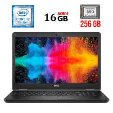 Ультрабук Dell Latitude 5590 / 15.6" (1366x768) TN / Intel Core i7-8650U (4 (8) ядра по 1.9 - 4.2 GHz) / 16 GB DDR4 / 256 GB SSD / Intel UHD Graphics 620 / WebCam / USB 3.1 / HDMI б/в