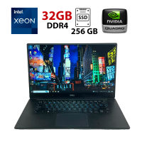Мобільна робоча станція Б-клас Dell Precision 5520 / 15.6" (1920x1080) IPS / Intel Xeon E3-1505M v6 (4 (8) ядра по 3.0 - 4.0 GHz) / 32 GB DDR4 / 256 GB SSD / nVidia Quadro M1200, 4 GB GDDR5, 128-bit б/в