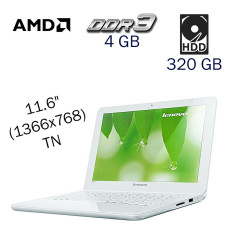 Нетбук Lenovo S206 / 11.6" TN / AMD C-50 (2 ядра по 1GHz) / 4GB DDR3 / 320GB HDD / Radeon HD 6250 Graphics / WebCam б/в