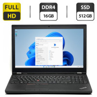 Ноутбук Б-клас Lenovo ThinkPad P50 / 15.6" (1920x1080) IPS / Intel Core i7-6820HQ (4 (8) ядра по 2.7 - 3.6 GHz) / 16 GB DDR4 / 512 GB SSD / nVidia Quadro M2000M, 4 GB GDDR5, 128-bit / WebCam б/в
