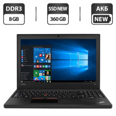 Ноутбук Lenovo ThinkPad T560 / 15.6" TN / Intel Core i5-6300U (2(4) ядра по 2.4-3 GHz) / 8GB DDR3 / 360GB SSD NEW / HD Graphics 520 / WebCam / HDMI / АКБ NEW / Win 10 Home б/в